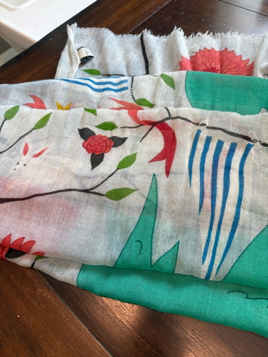 rebecca rebouche Accessories - Handpainted Rebecca Rebouche Lightweight Wool Scarf
